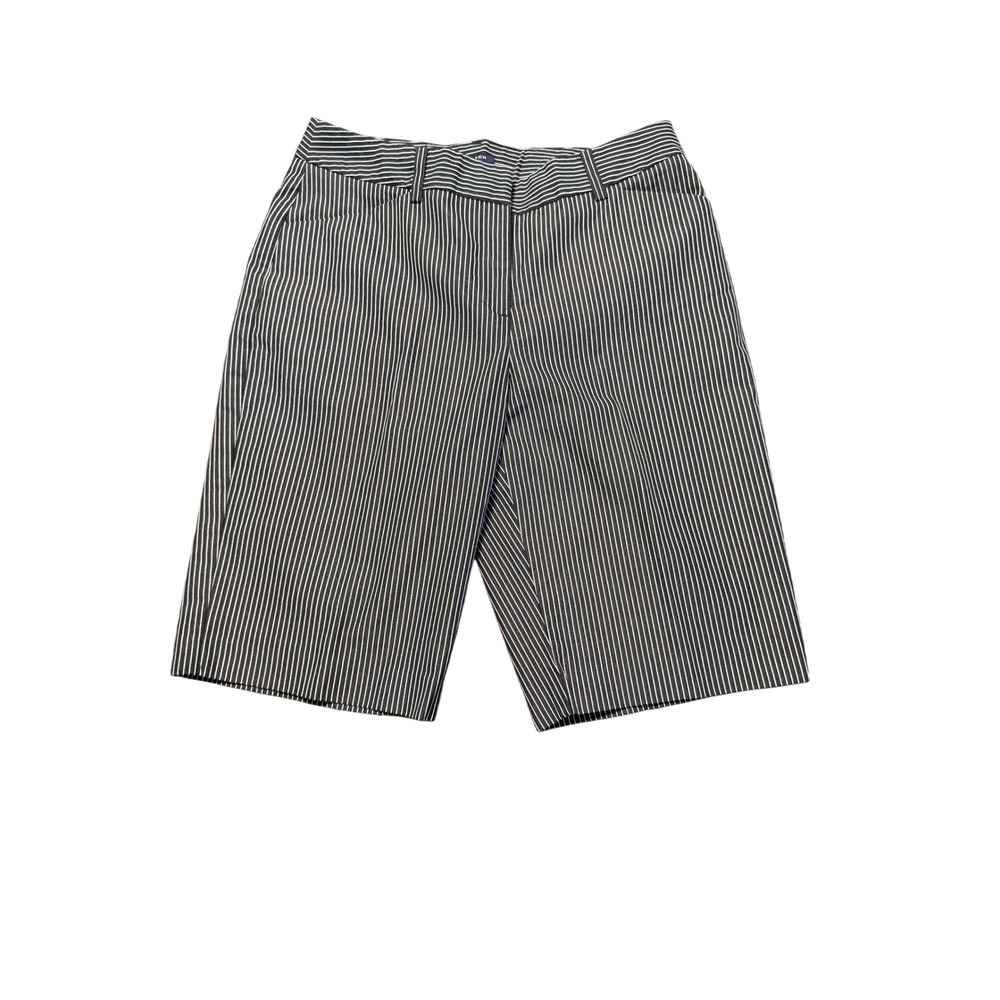 Jones New York Size‎ 8 Women Shorts Stretch Black White Pin Striped Pockets